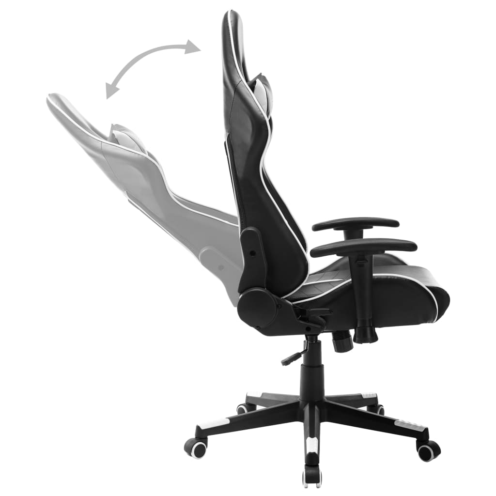 Gaming chair, black and white, artificial leather