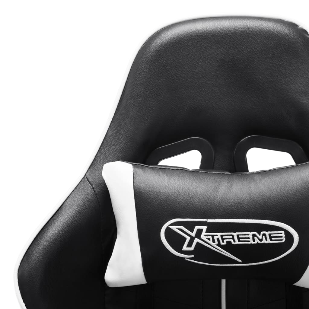 Gaming chair, black and white, artificial leather