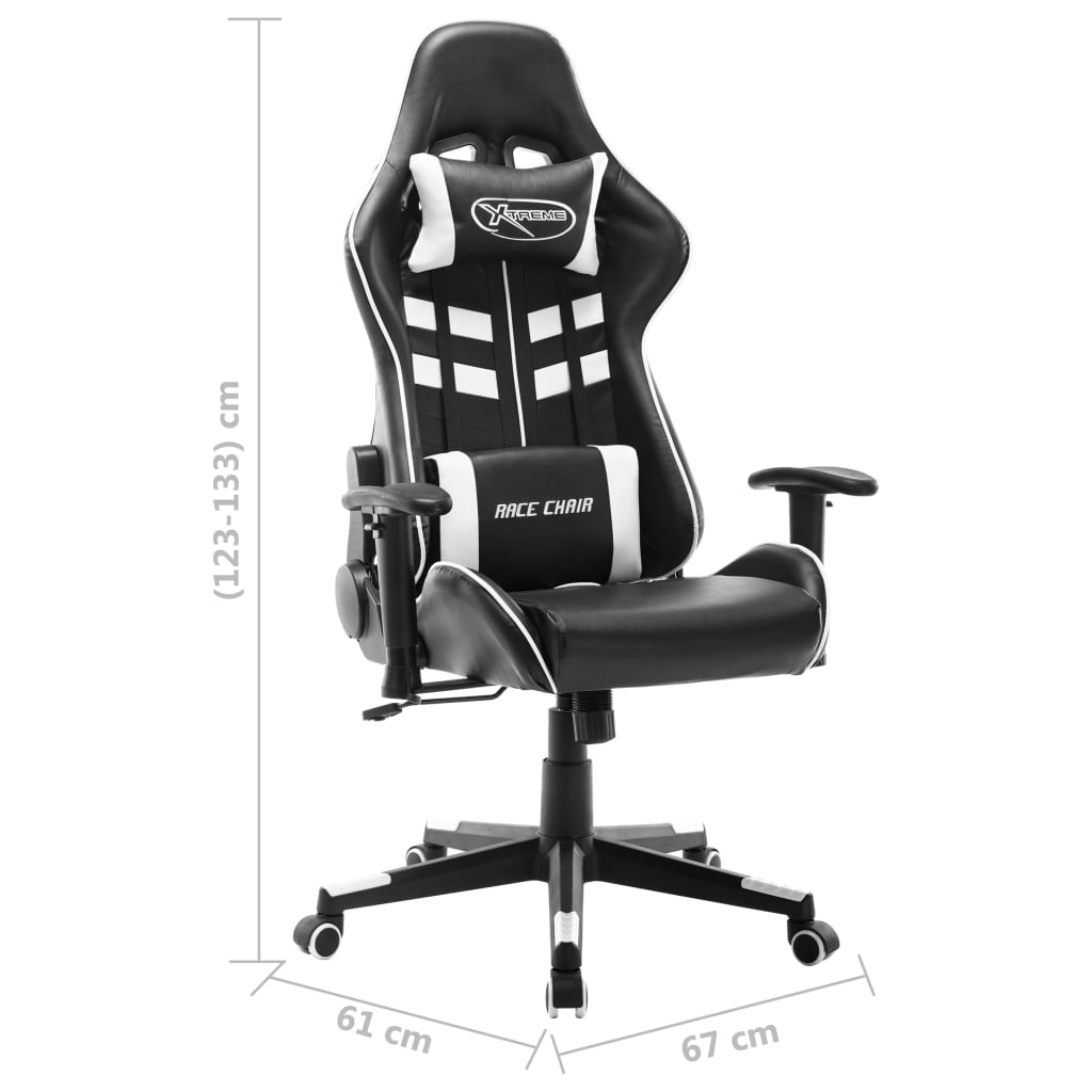 Gaming chair, black and white, artificial leather