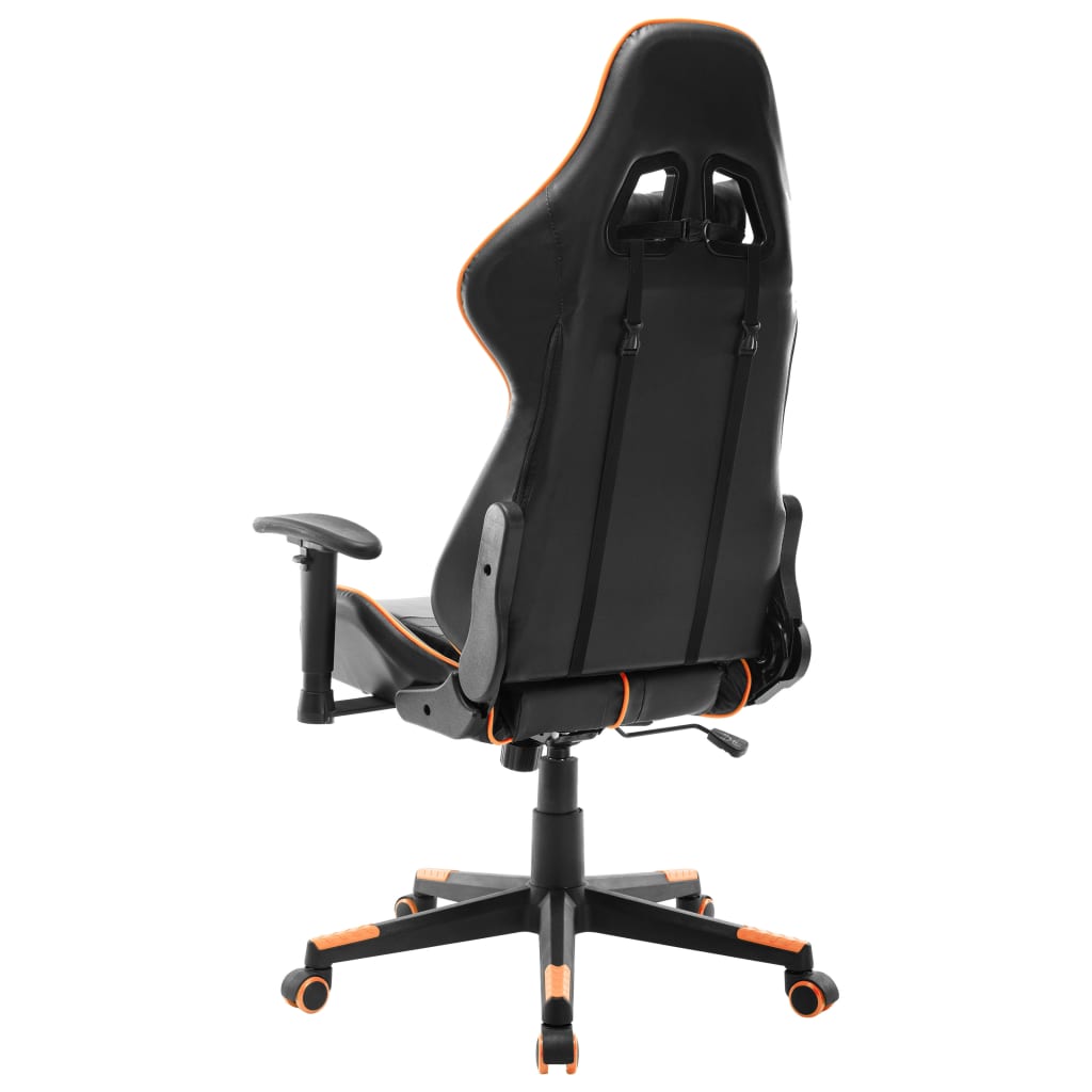 Gaming chair, black and orange, artificial leather