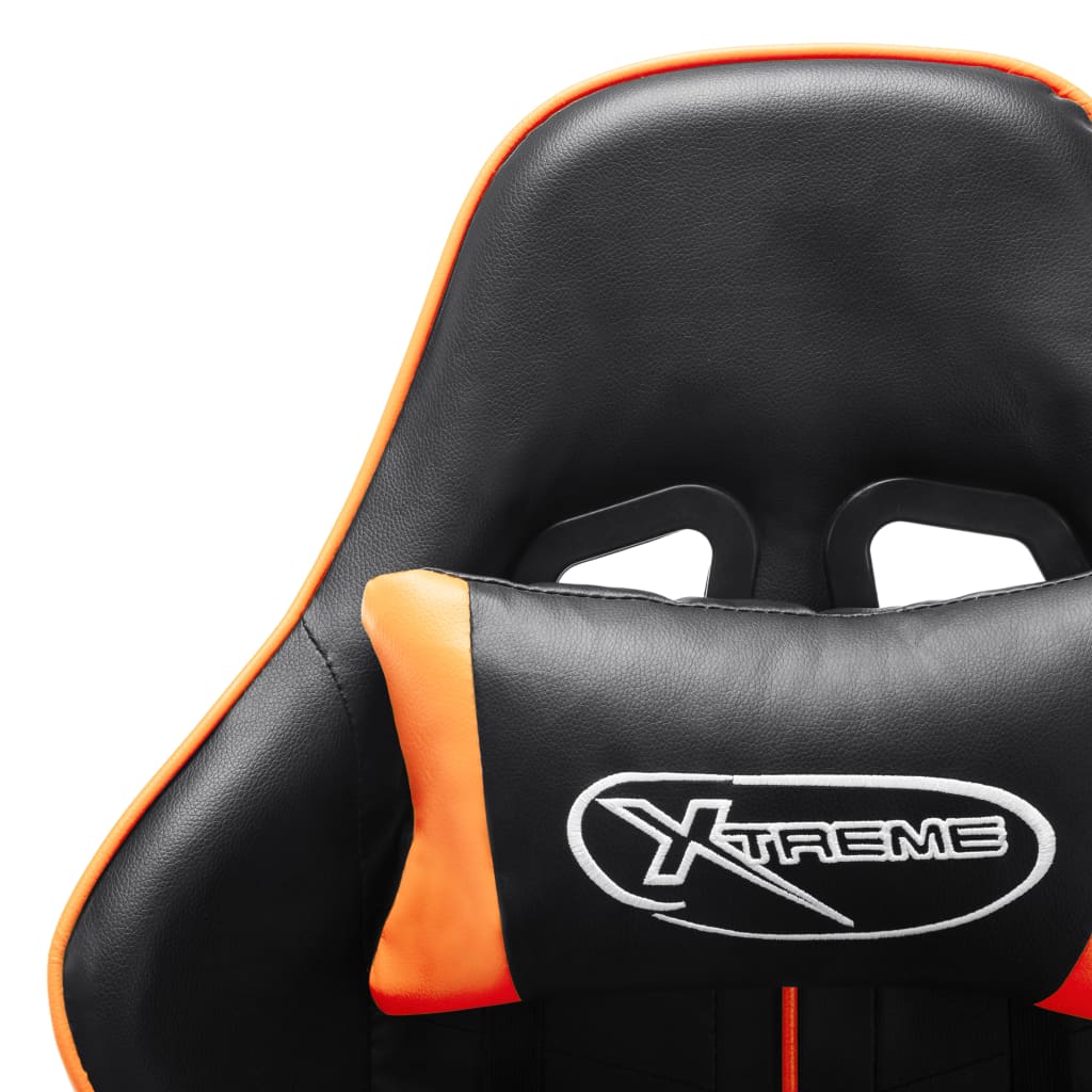 Gaming chair, black and orange, artificial leather