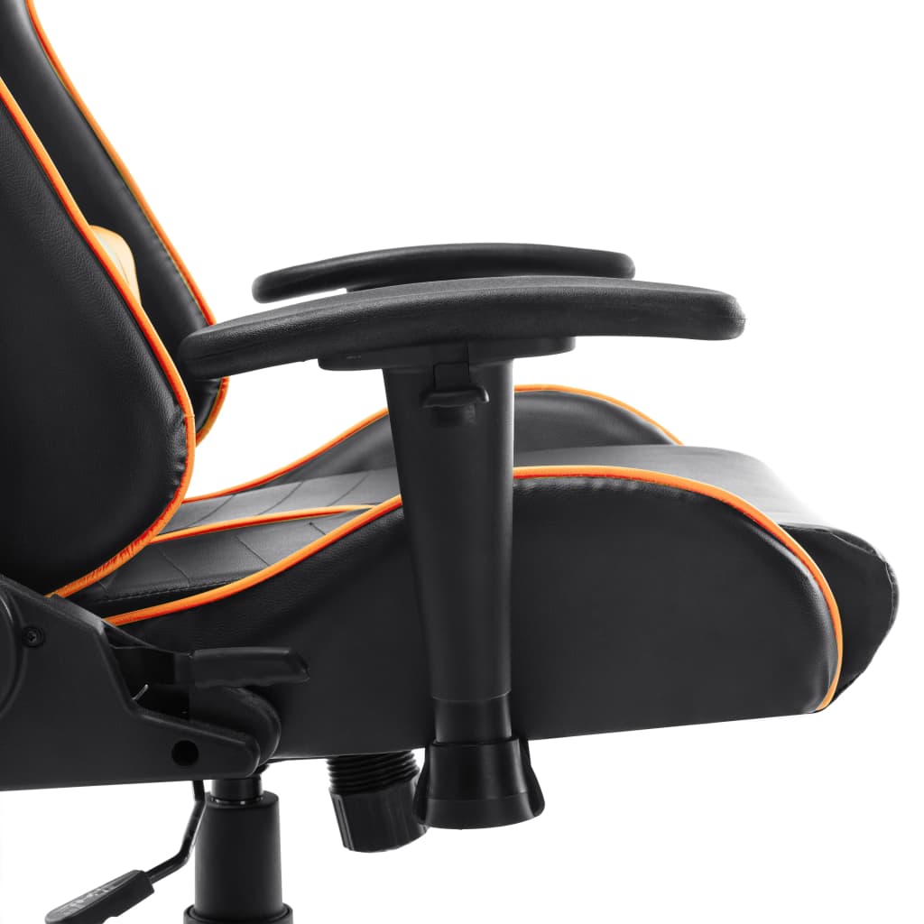 Gaming chair, black and orange, artificial leather