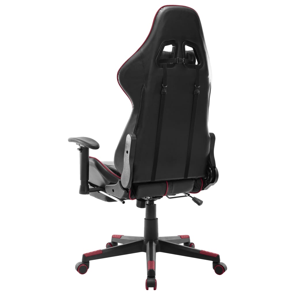 Gaming chair with footrest, black/wine red, eco-leather