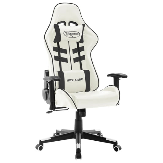 Gaming chair, black and white, artificial leather