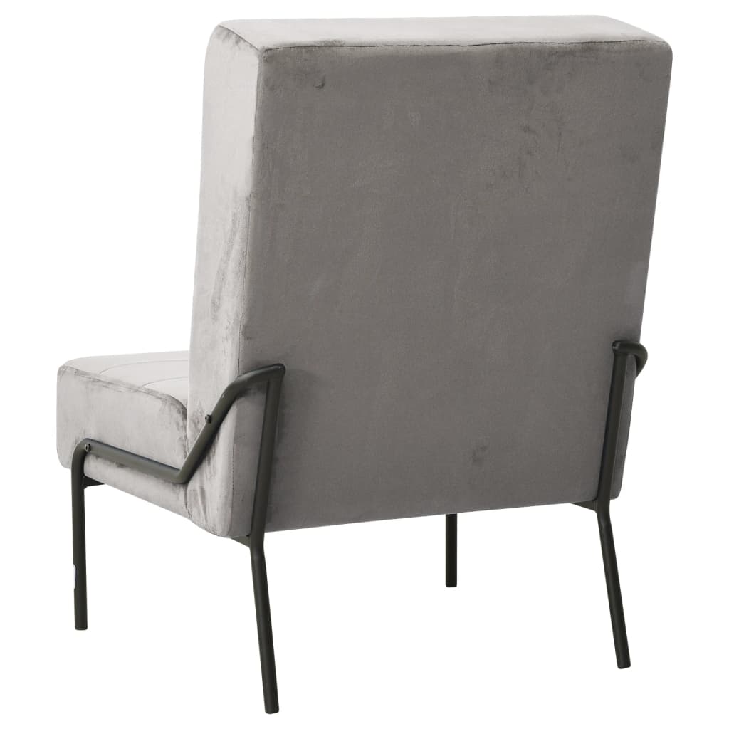 Lounge chair, 65x79x87 cm, light gray, velvet