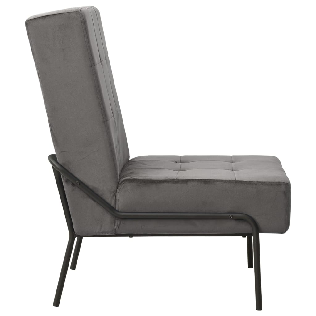 Lounge chair, dark grey, 65x79x87 cm, velvet