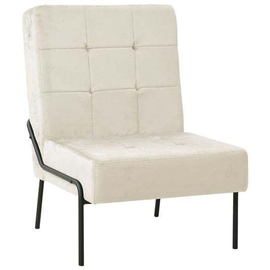 Lounge chair, 65x79x87 cm, cream white, velvet