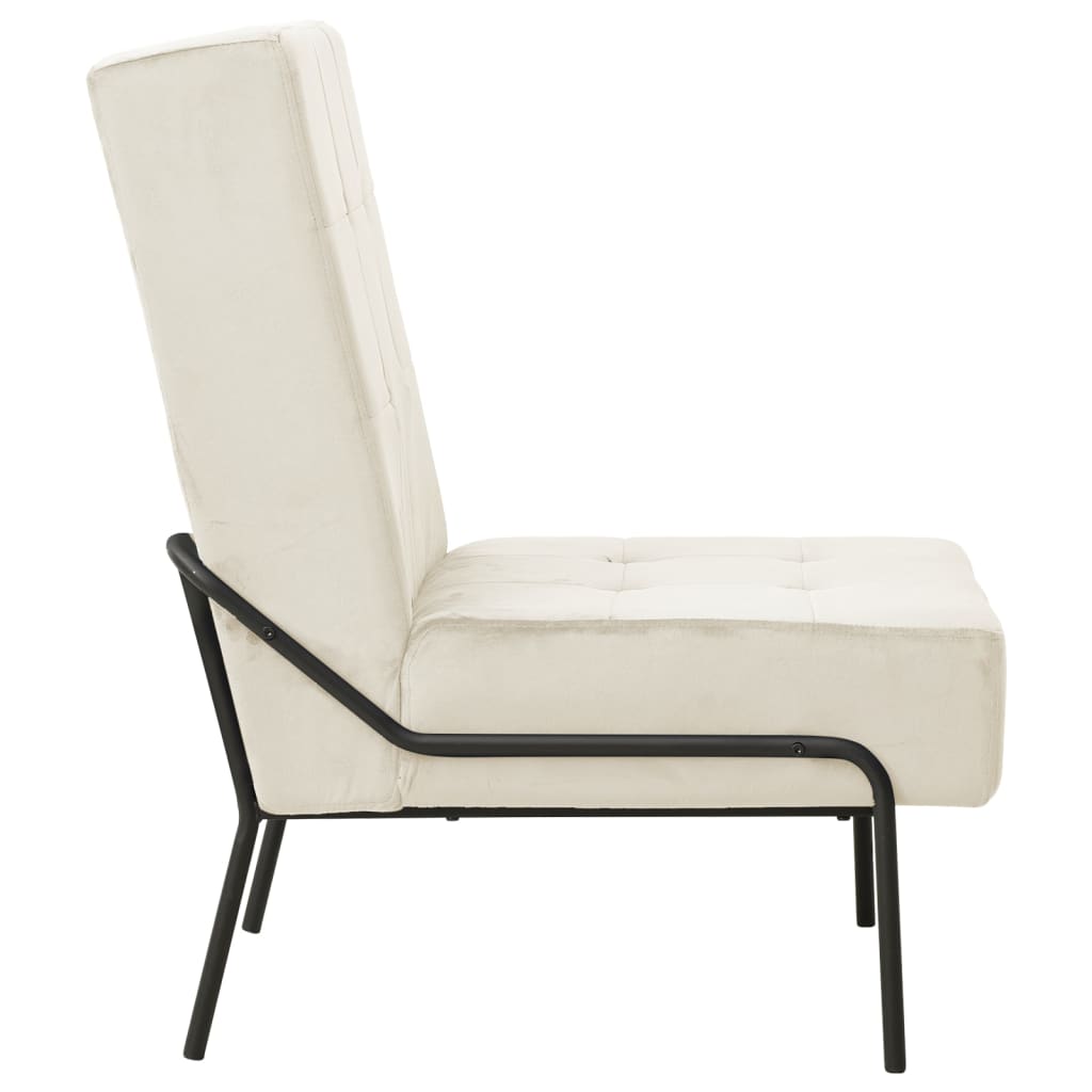 Lounge chair, 65x79x87 cm, cream white, velvet