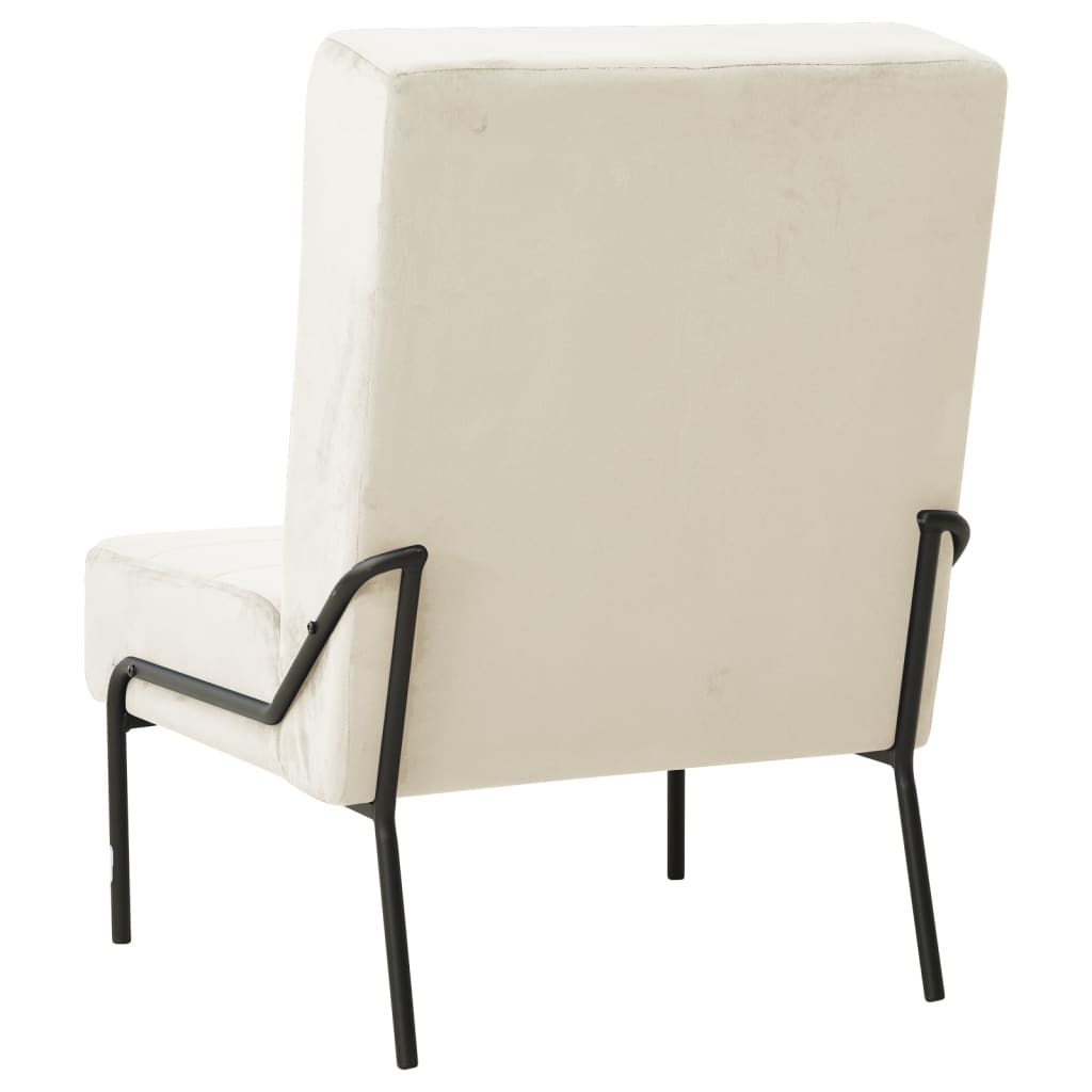 Lounge chair, 65x79x87 cm, cream white, velvet