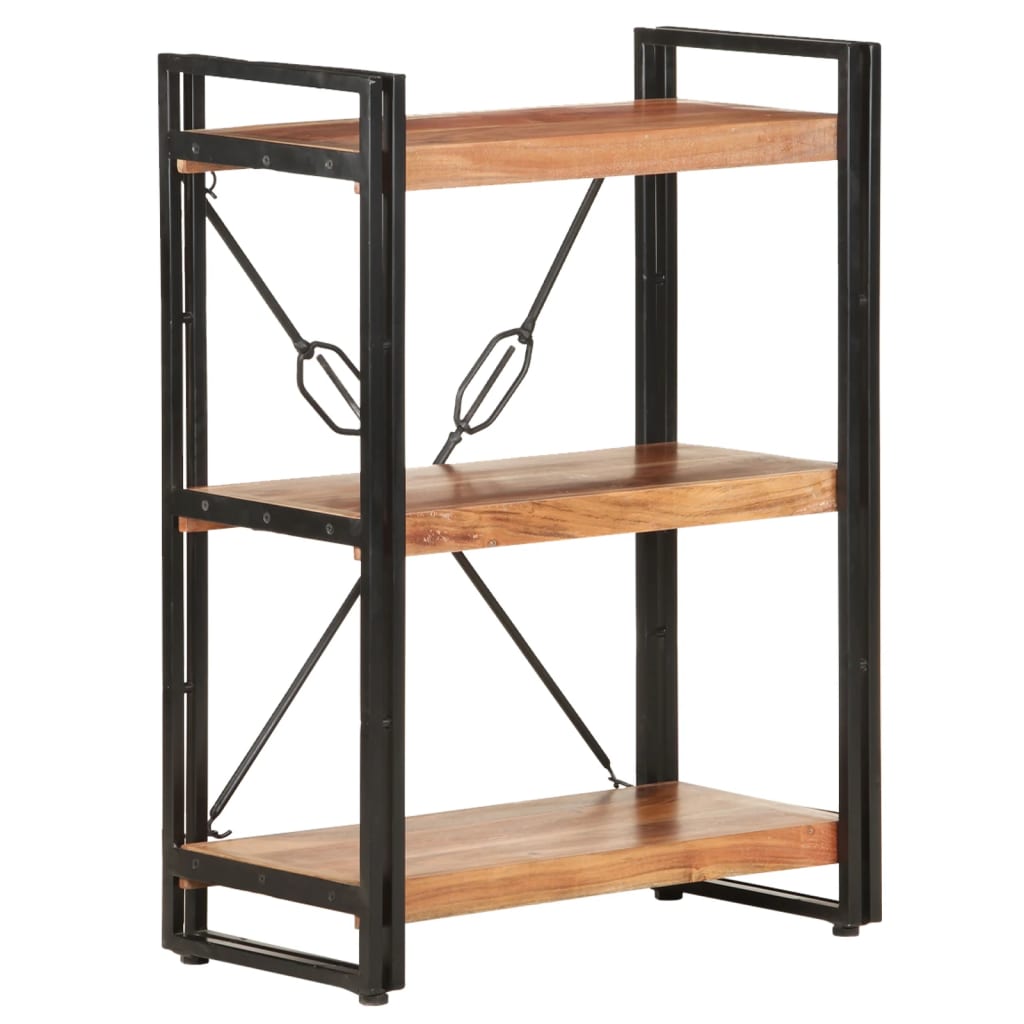 Bookcase with 3 shelves, 60x30x80 cm, solid acacia wood