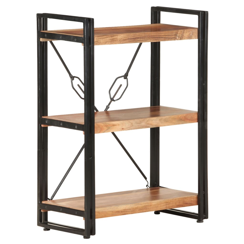 Bookcase with 3 shelves, 60x30x80 cm, solid acacia wood