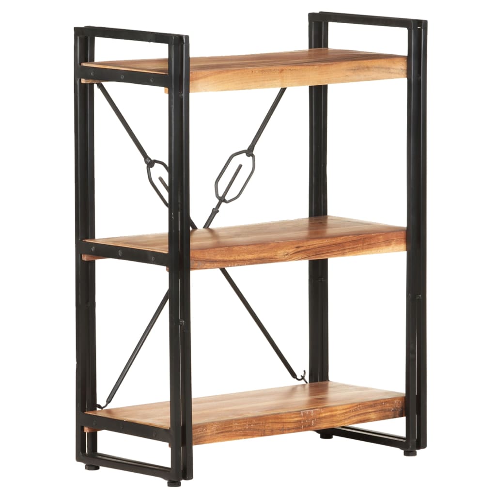 Bookcase with 3 shelves, 60x30x80 cm, solid acacia wood