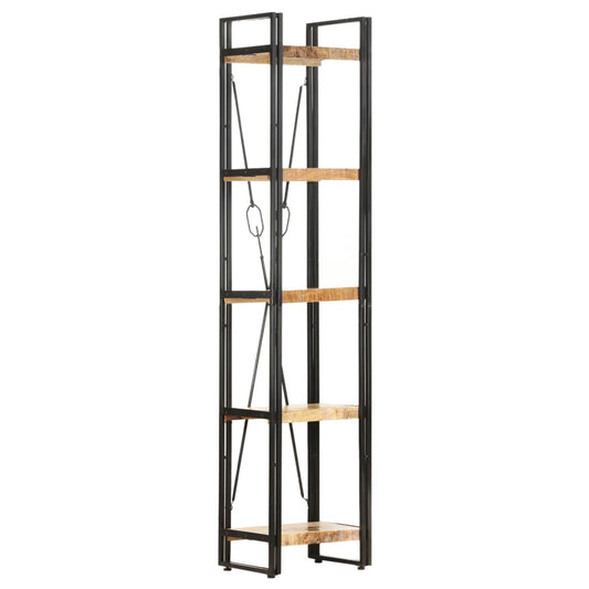 Bookcase with 5 shelves, 40x30x180 cm, solid mango wood