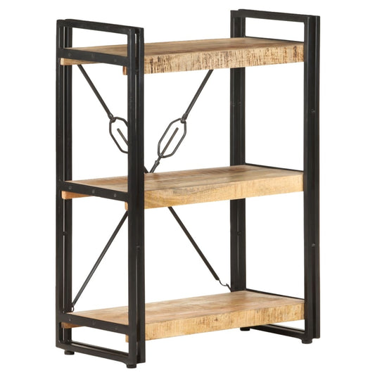 3-tier bookcase, 60x30x80 cm, solid mango wood