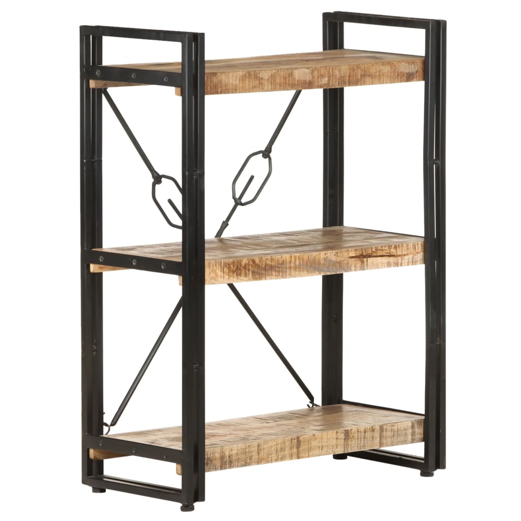 3-tier bookcase, 60x30x80 cm, solid mango wood