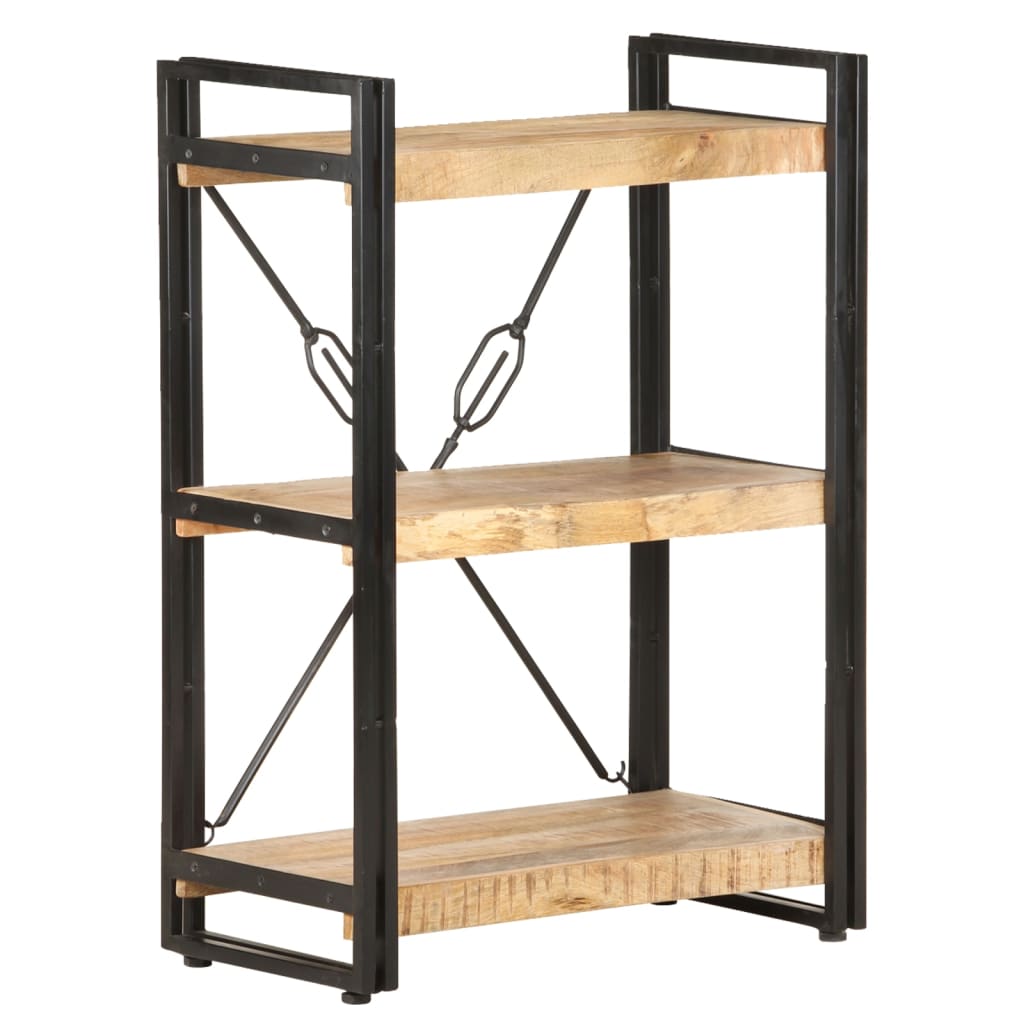 3-tier bookcase, 60x30x80 cm, solid mango wood