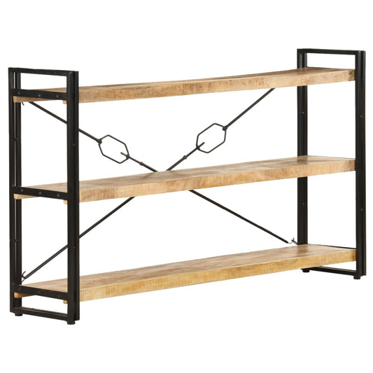 3-tier bookcase, 140x30x80 cm, solid mango wood