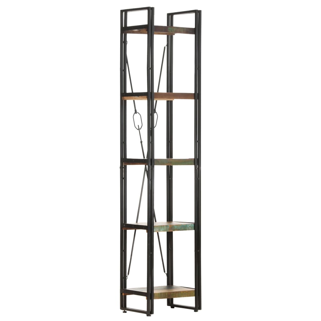 Bookcase with 5 shelves, 40x30x180 cm, solid recycled wood