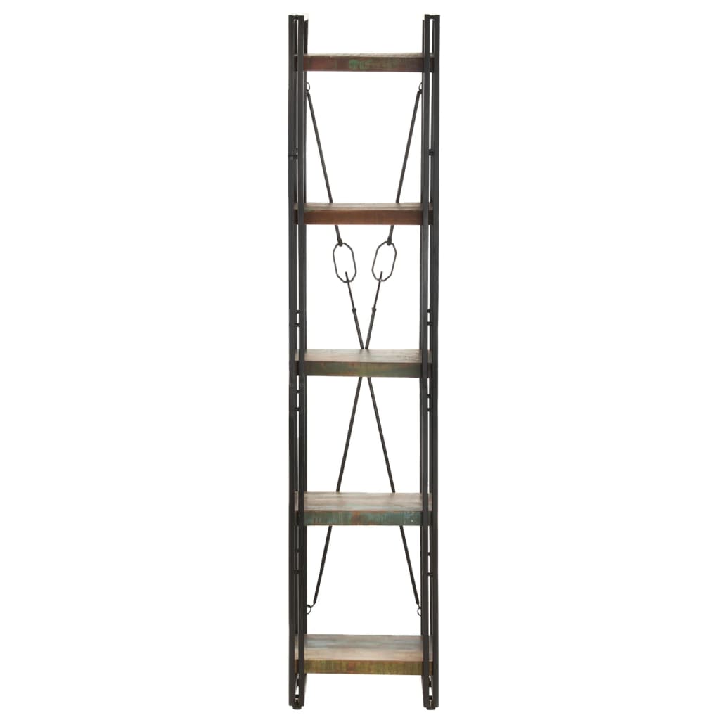 Bookcase with 5 shelves, 40x30x180 cm, solid recycled wood