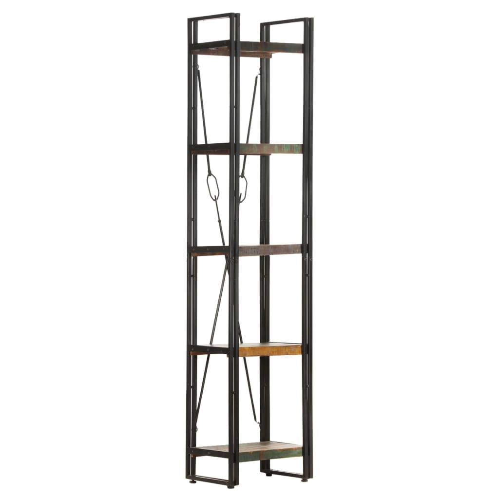 Bookcase with 5 shelves, 40x30x180 cm, solid recycled wood