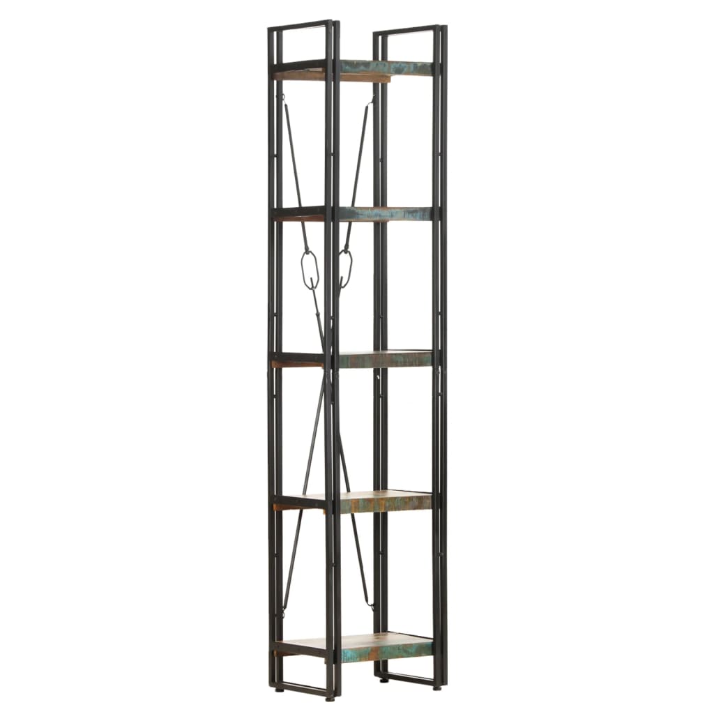 Bookcase with 5 shelves, 40x30x180 cm, solid recycled wood