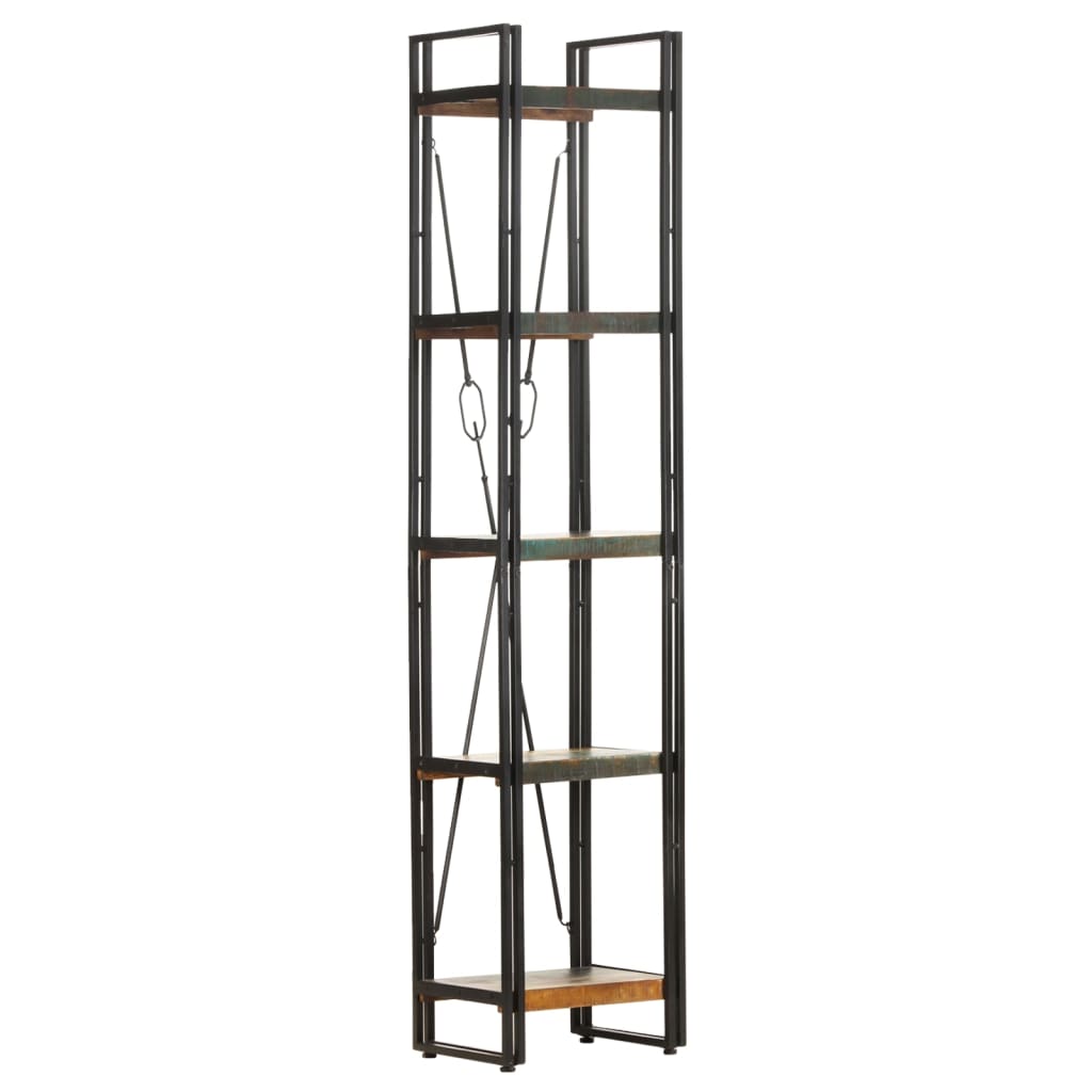 Bookcase with 5 shelves, 40x30x180 cm, solid recycled wood