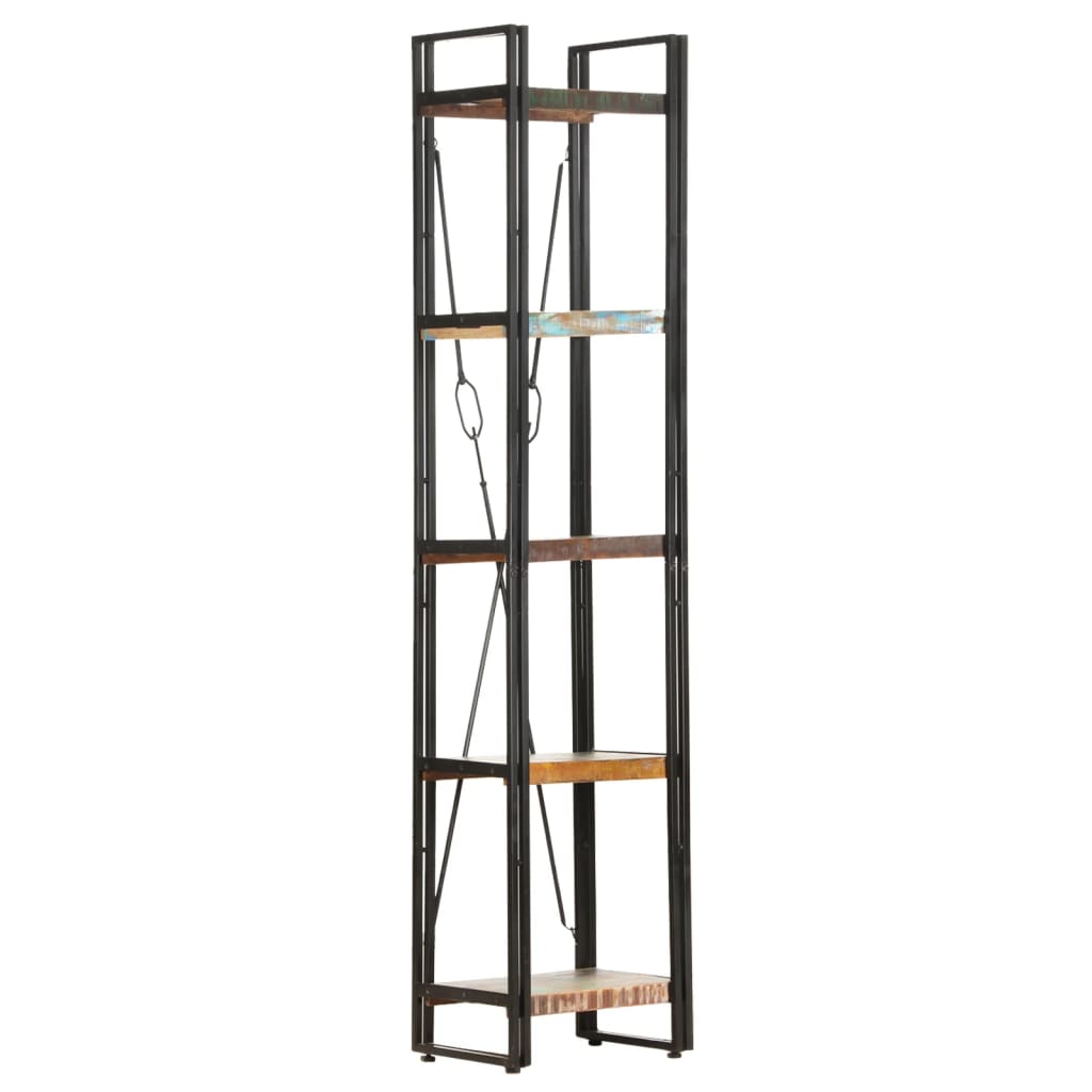 Bookcase with 5 shelves, 40x30x180 cm, solid recycled wood