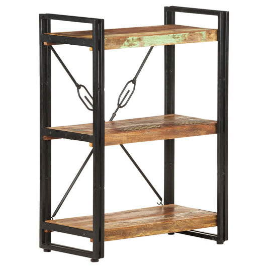 Bookcase with 3 shelves, 60x30x80 cm, solid recycled wood