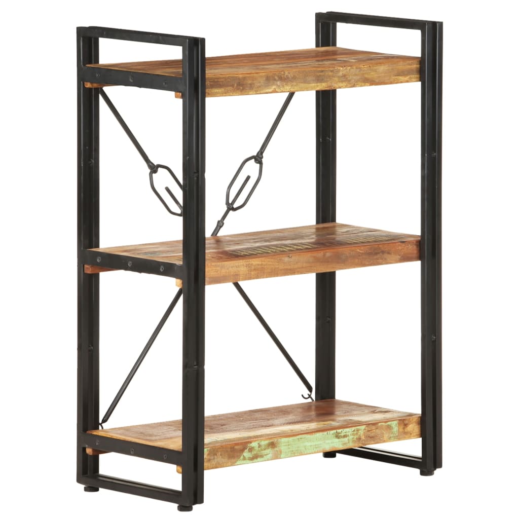 Bookcase with 3 shelves, 60x30x80 cm, solid recycled wood