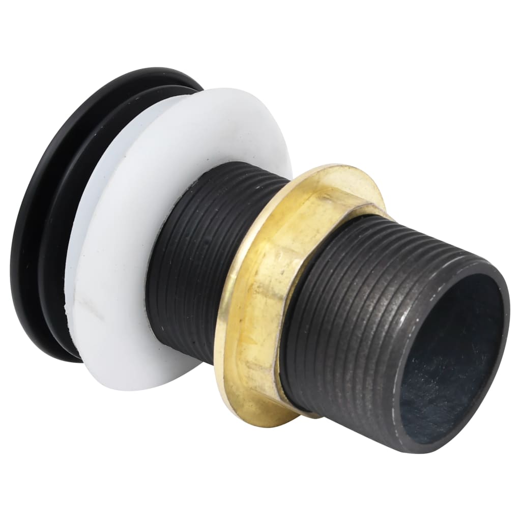 Push drain valve, without overflow, black 6.4x6.4x9.1 cm