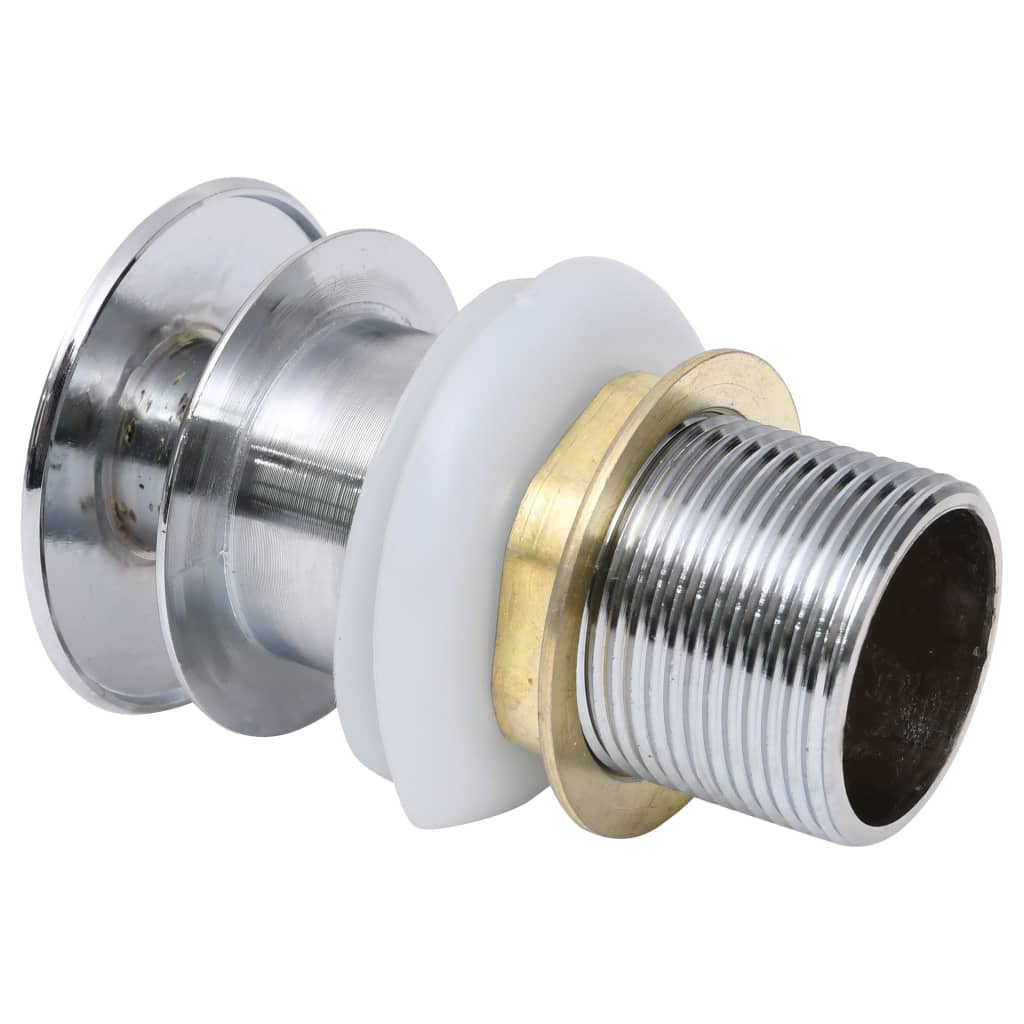 Push drain valve, without overflow, silver 6.4x6.4x9.1 cm