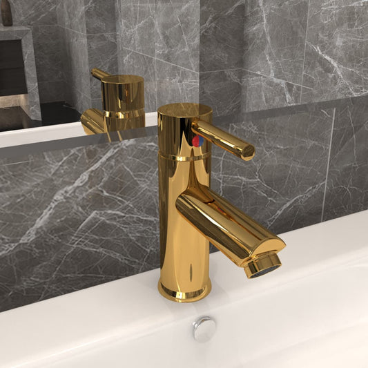 Bathroom sink faucet, gold, 130x176 mm