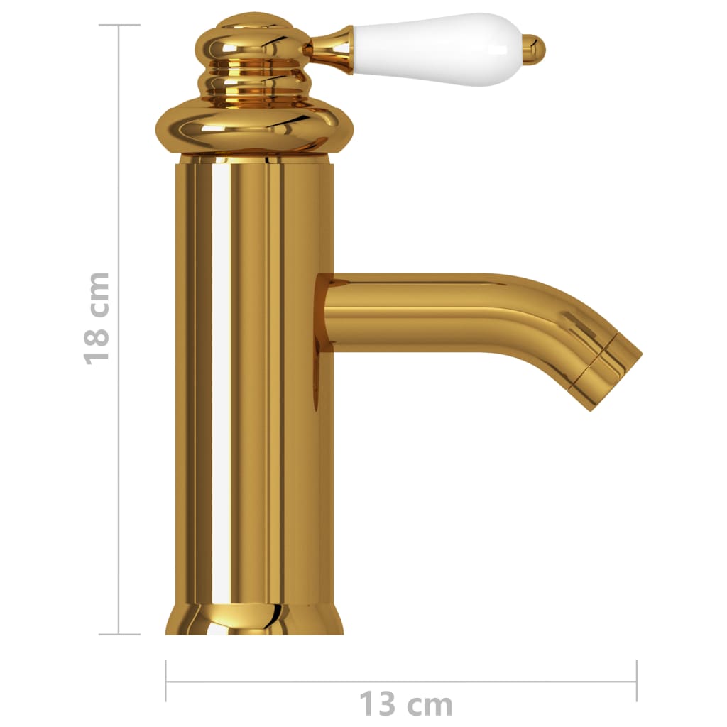 Bathroom sink faucet, gold, 130x180 mm