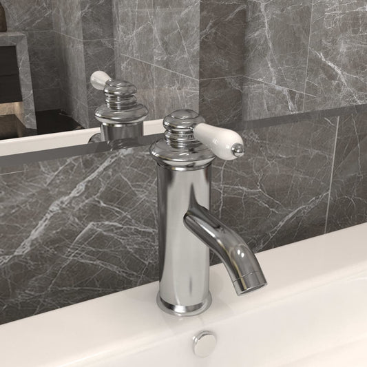 Bathroom sink faucet, silver, 130x180 mm