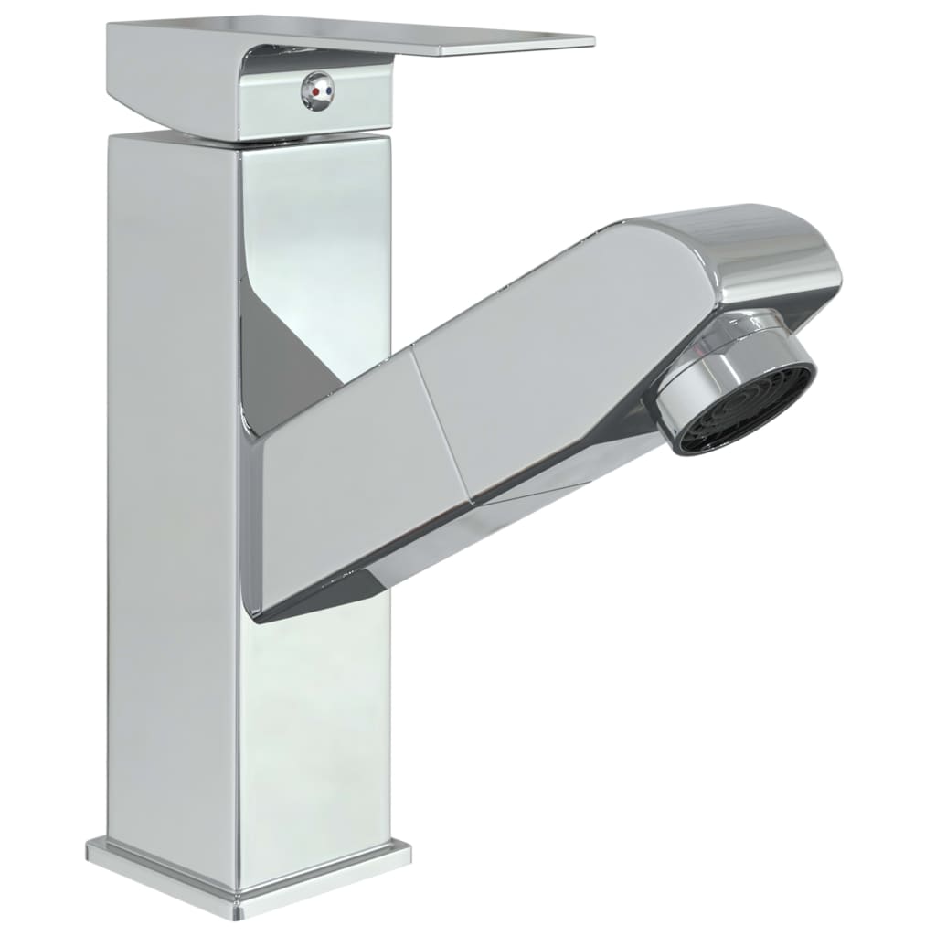 Pull-out bathroom sink faucet, chrome finish, 157x172 mm