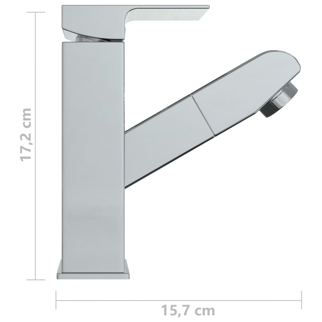 Pull-out bathroom sink faucet, chrome finish, 157x172 mm