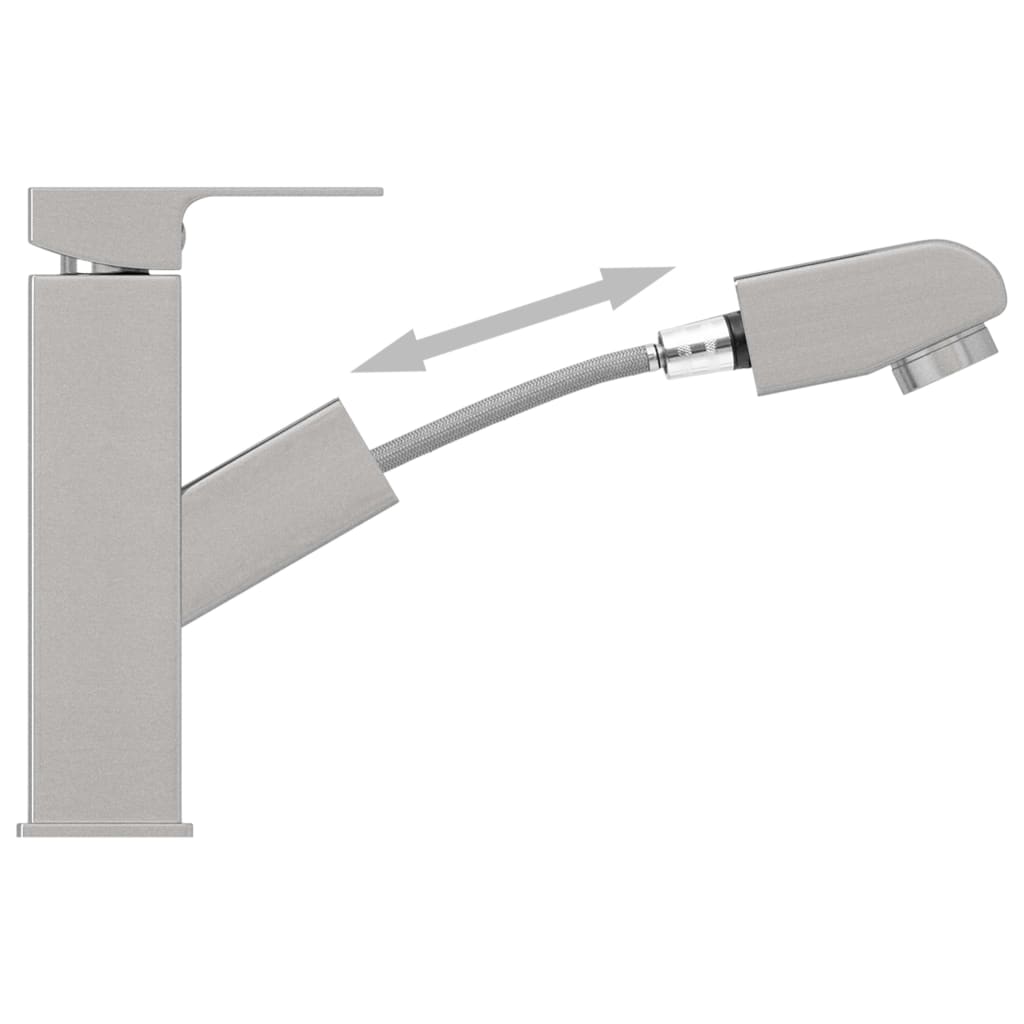 Pull-out bathroom sink faucet, silver, 157x172 mm