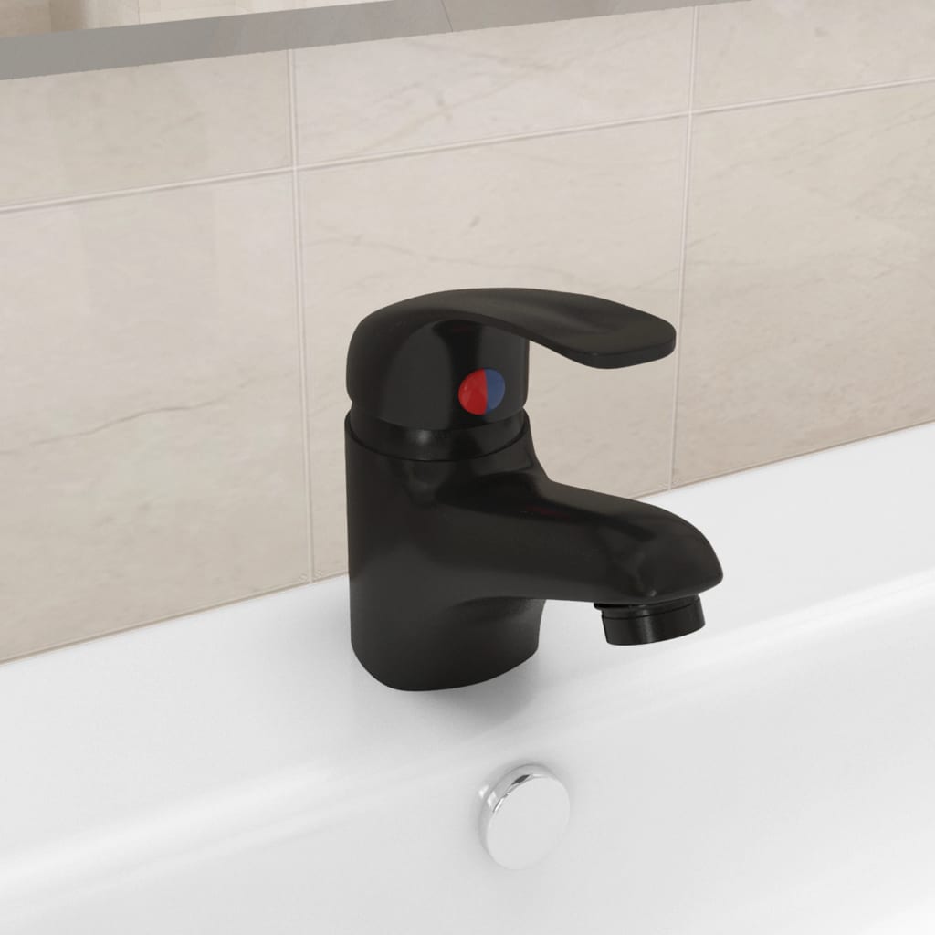 Sink mixer tap, black, 13x10 cm