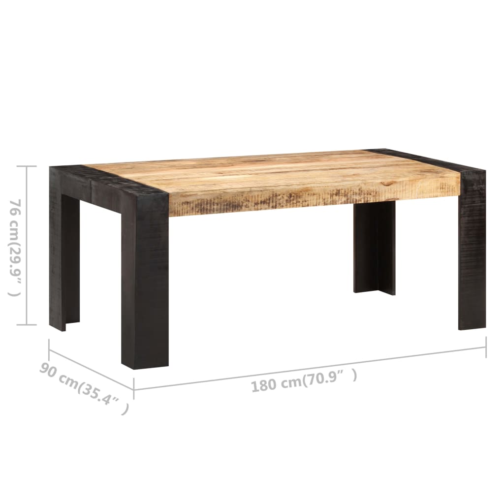 Kitchen table, 180 x 90 x 76 cm, solid mango wood