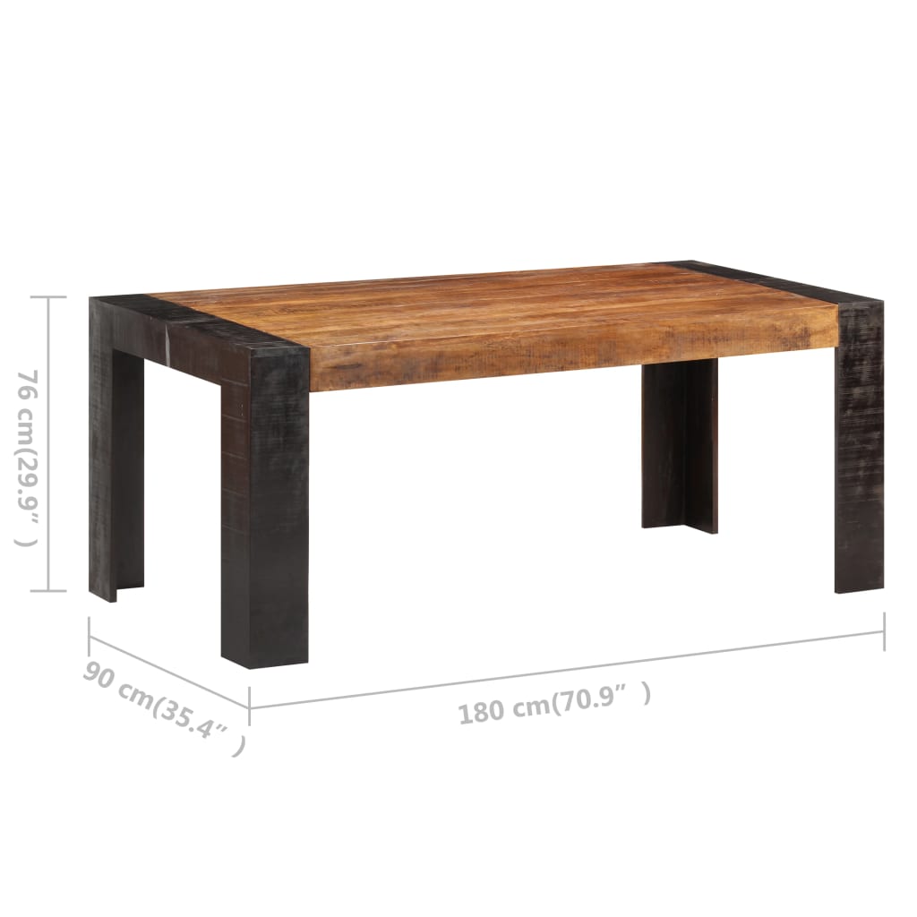 Kitchen table, 180 x 90 x 76 cm, solid mango wood