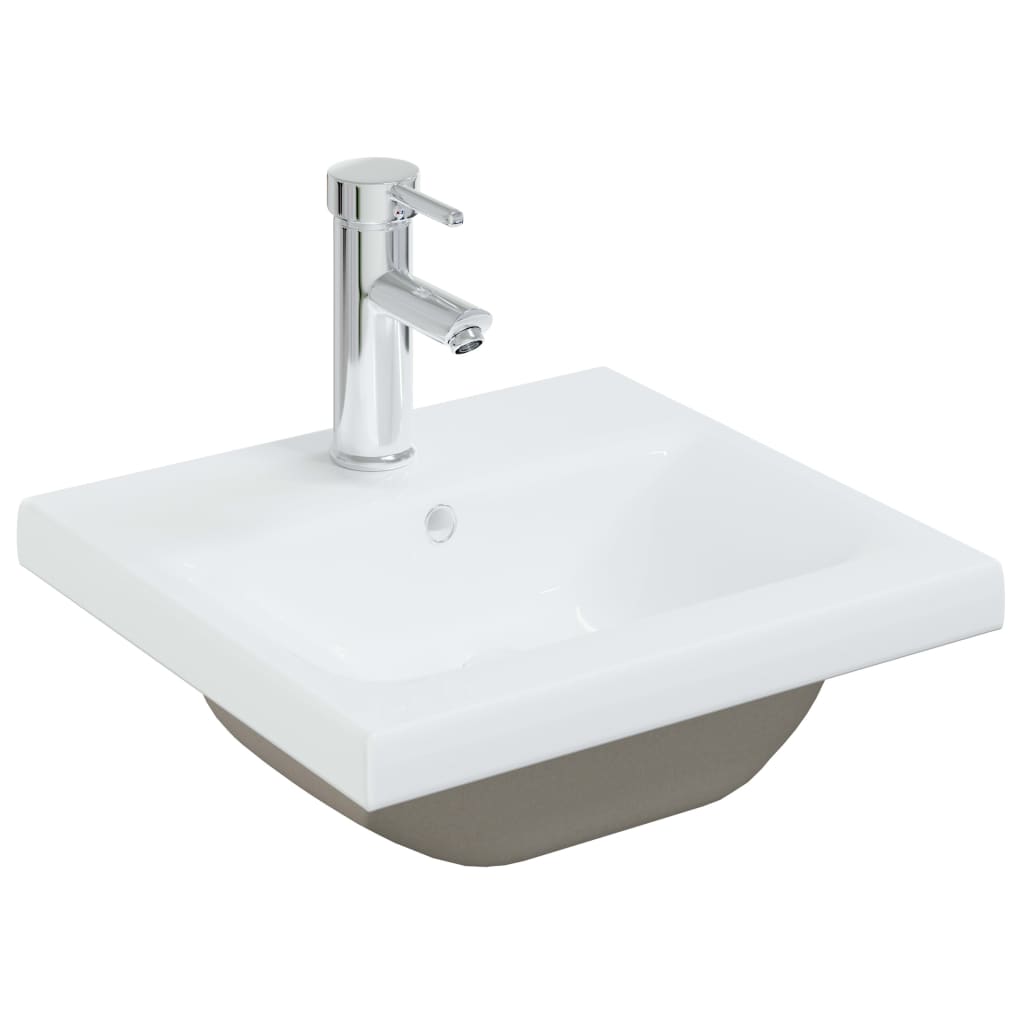 Built-in sink with tap, white, 42x39x18 cm, ceramic