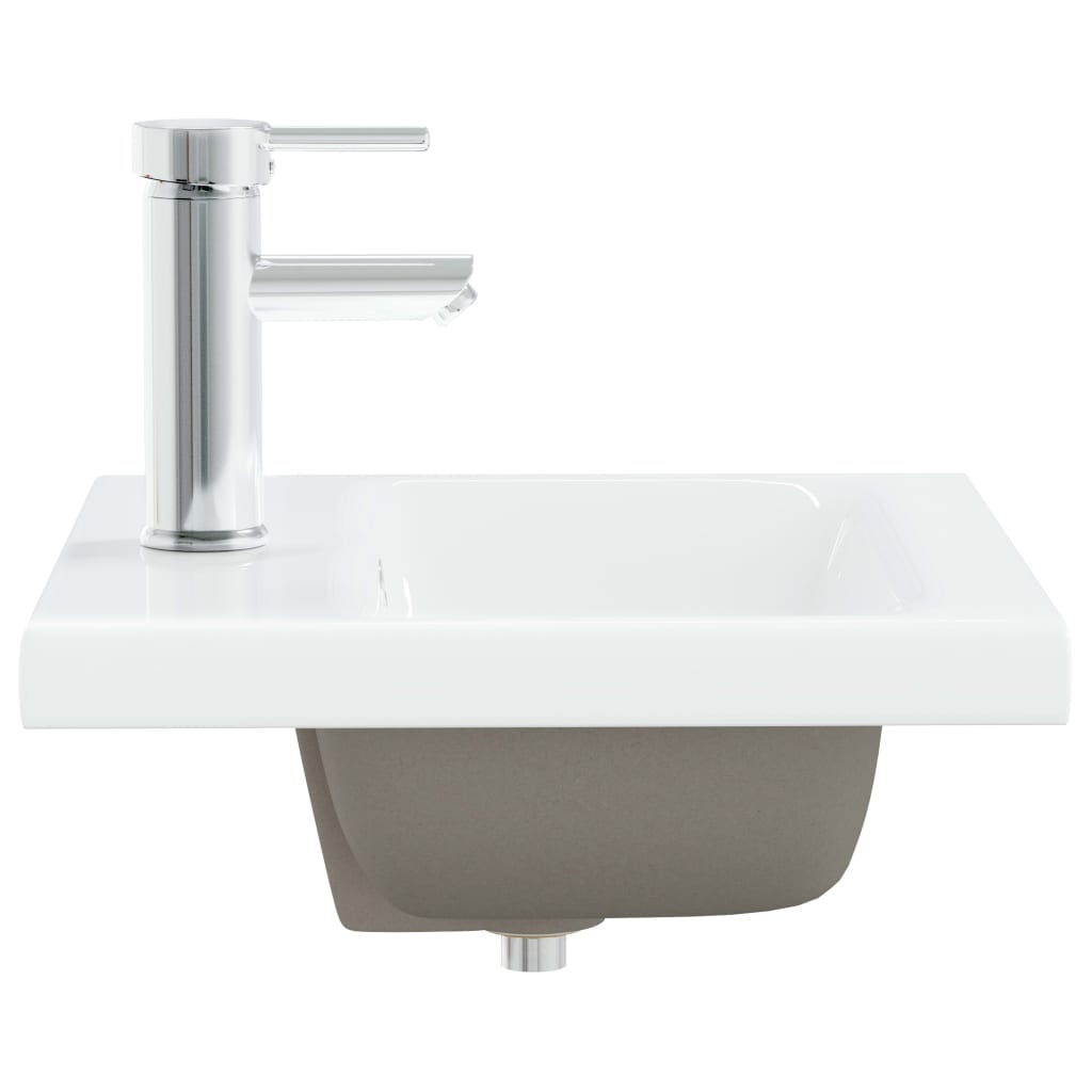 Built-in sink with tap, white, 42x39x18 cm, ceramic