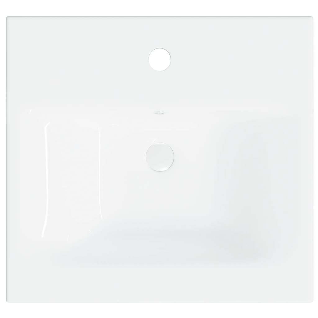 Built-in sink with tap, white, 42x39x18 cm, ceramic