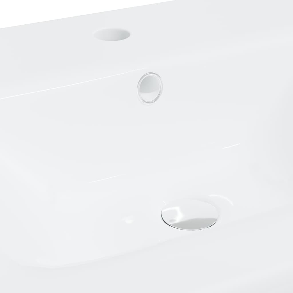 Built-in sink with tap, white, 42x39x18 cm, ceramic