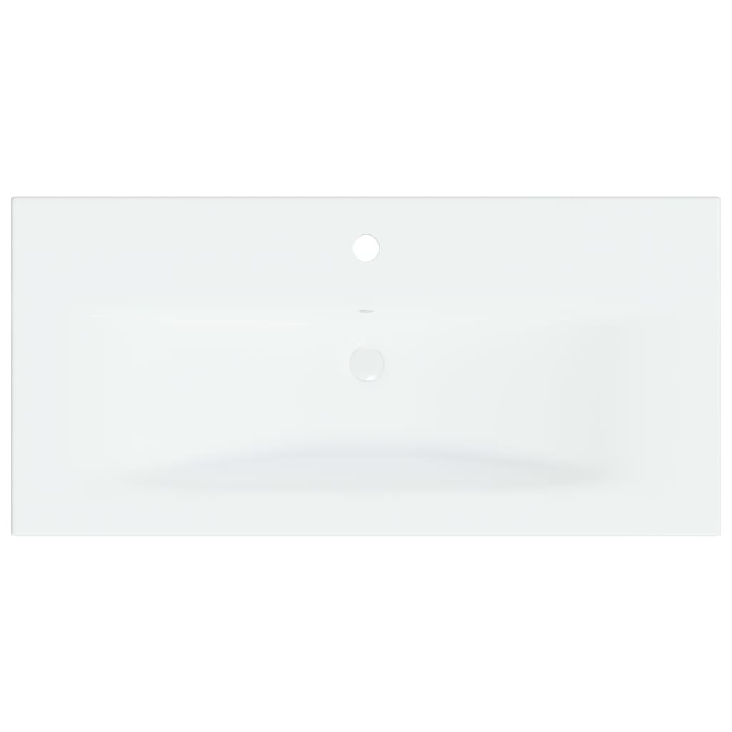 Built-in sink with tap, white, 81x39x18 cm, ceramic