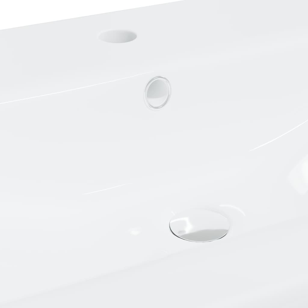 Built-in sink with tap, white, 81x39x18 cm, ceramic