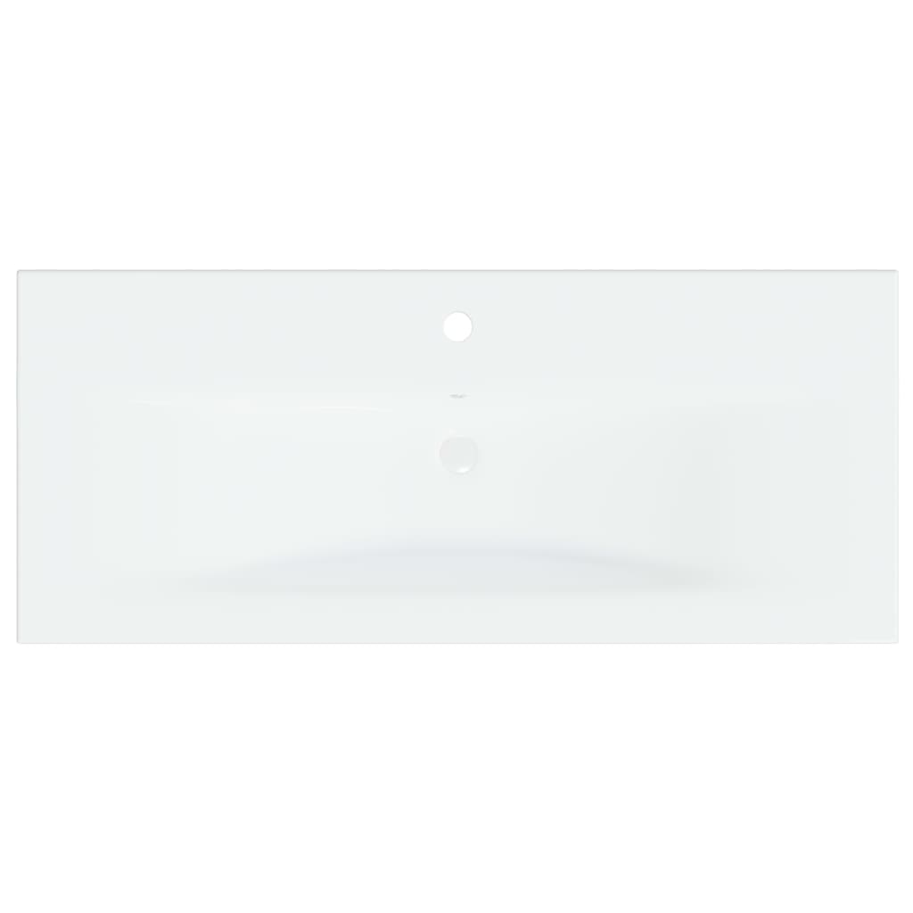 Built-in sink with tap, white, 91x39x18 cm, ceramic