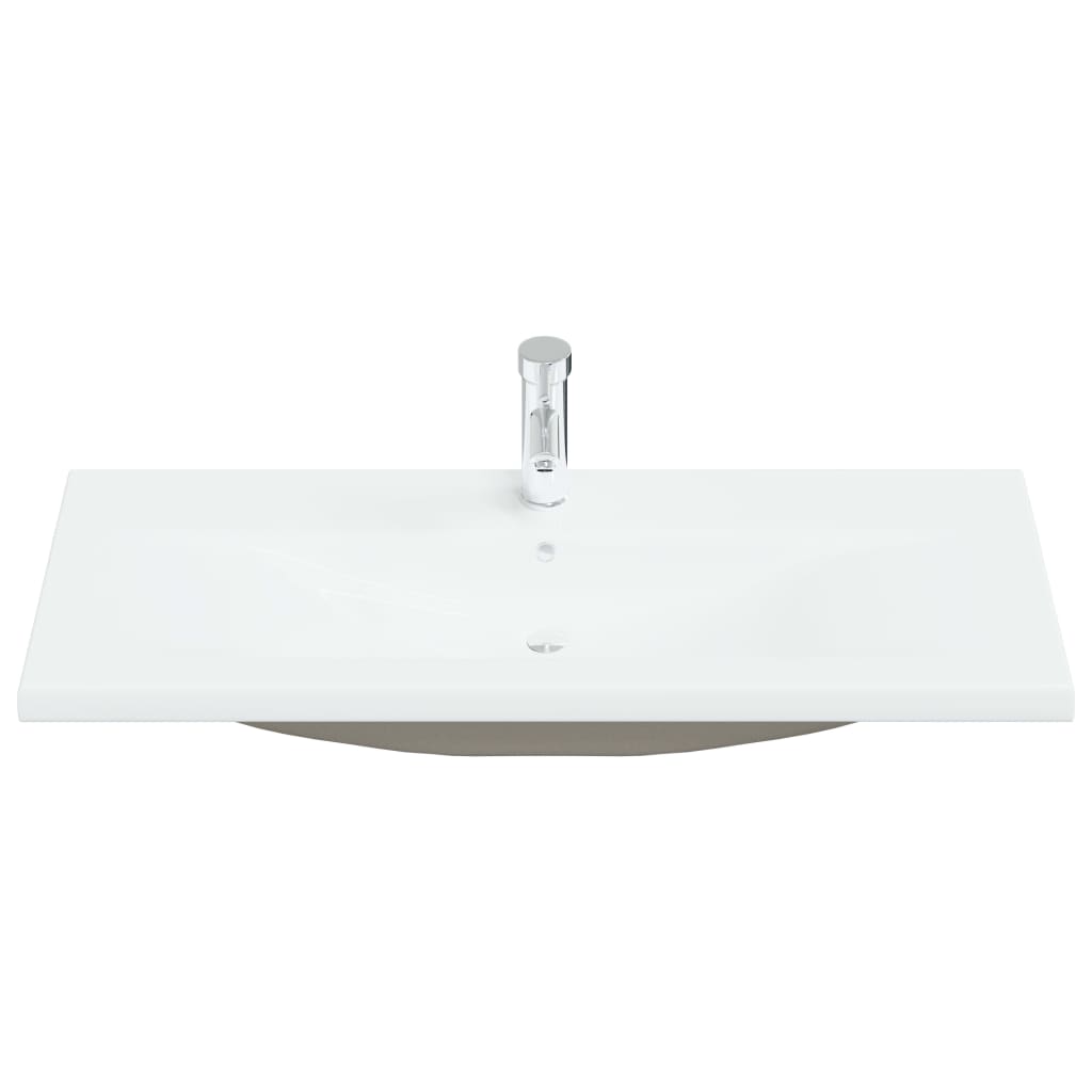 Built-in sink with tap, white, 101x39x18 cm, ceramic