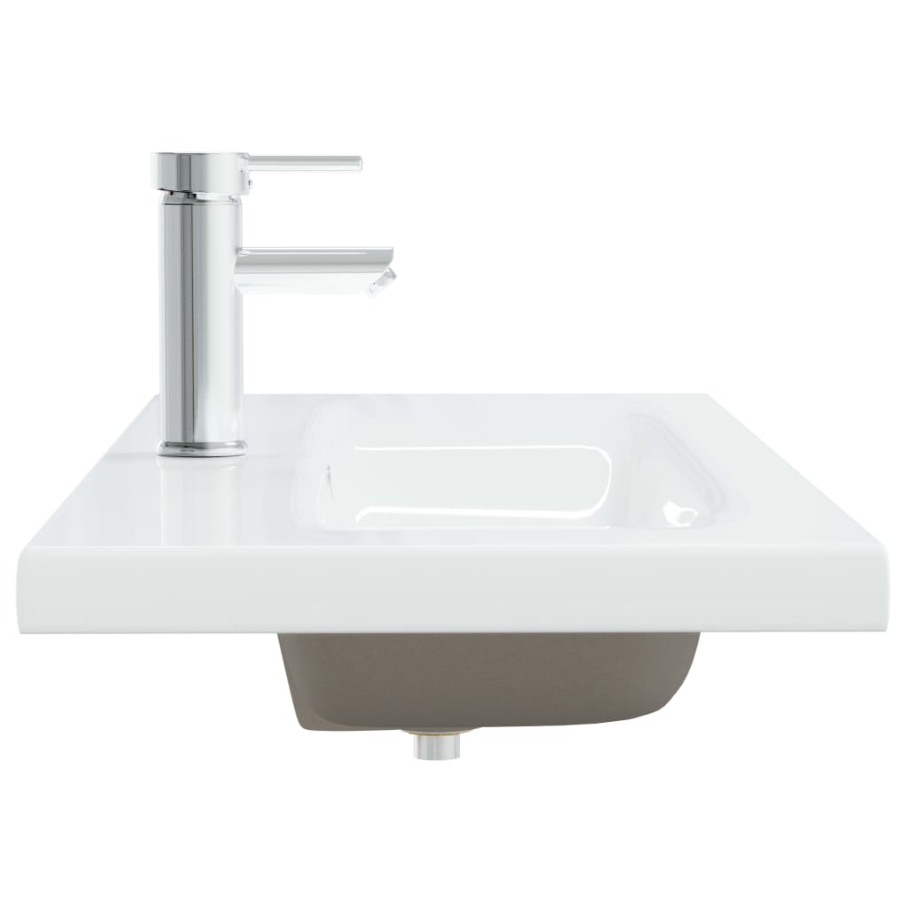 Built-in sink with tap, white, 101x39x18 cm, ceramic