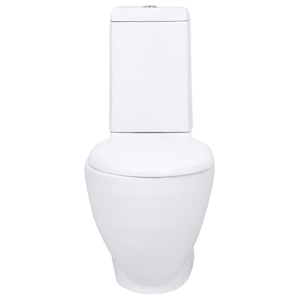 Bathroom toilet bowl, white, ceramic, round, bottom flush